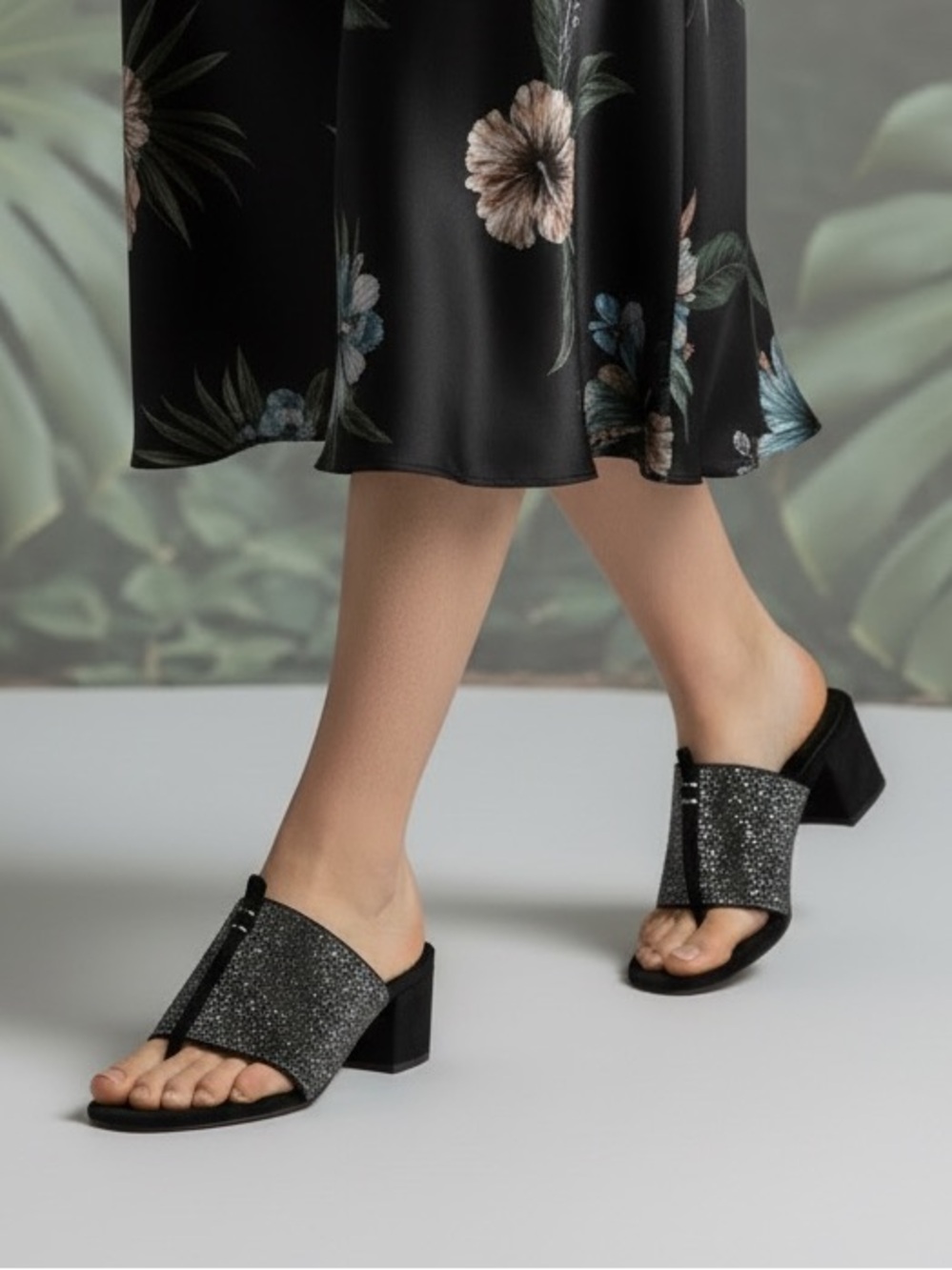 Alexandre Birman isla block heel sandal Black metallic Slide Sandals 39 8.5